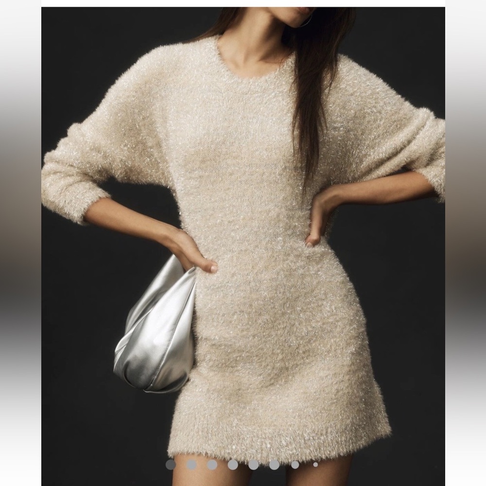 Anthropologie Woman's Sweater Dress Eyelash Sparkle Size XS